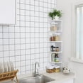 thumbnail image 3 of Estante de pared flotante de 3 niveles con diseño en zigzag, color tronco, 3 of 5