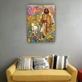 thumbnail image 4 of Jesus and Lamb Canvas Wall Art Jesus Walking Through Flowers Poster Prints Painting Artwork Canvas Pictures Print Kitchen Modern Farmhouse Decor, 4 of 6