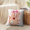 thumbnail image 4 of LALILO Throw Pillow Covers Cute Pig Cartoon Character Pig Cartoon Cushion Cover 18" x 18", 4325 Pack, 4 of 6