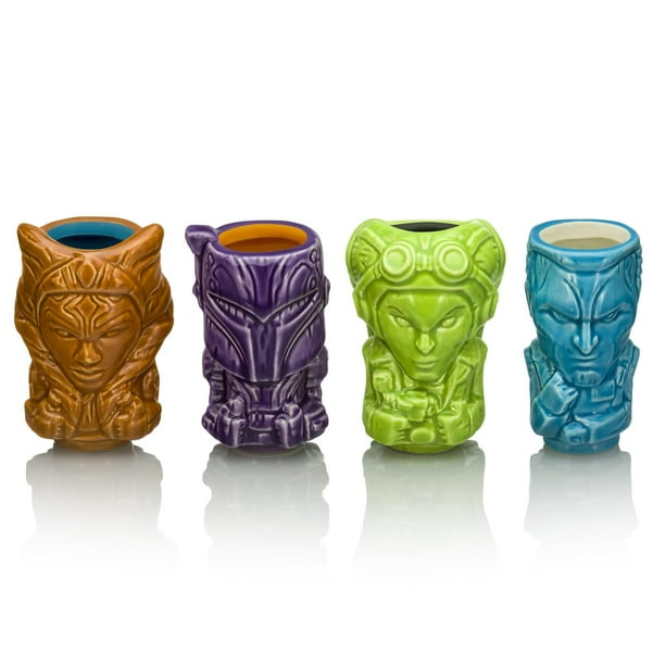 Set de minimuglets Geeki Tikis Star Wars Ahsoka, 3 oz x 4, cerámica