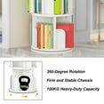 thumbnail image 3 of 3-Tier Rotating Bookshelf Organizer – 360° Spinning Wood Bookcase – Space-Saving Corner Display Rack – Tall Storage for teens & Adults – Office, Bedroom, Living Room – White, 3 of 6
