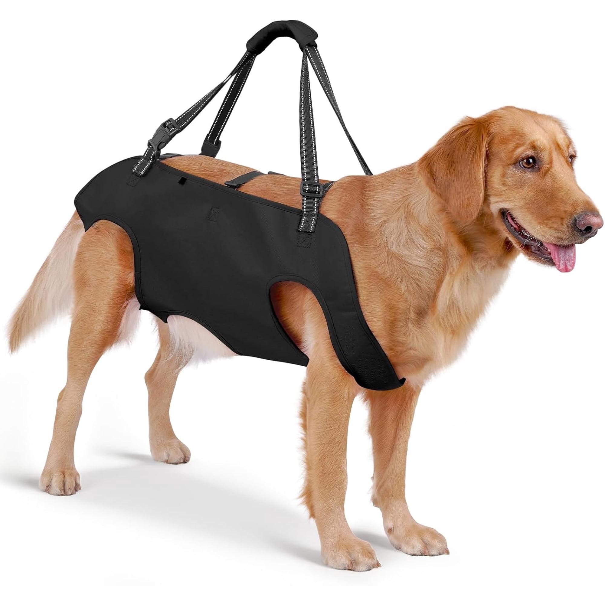 Dog Full Body Lift Harness, Support Sling Backpack for Senior Disabled Dogs, Front Hind Leg Joint Injuries, Help Up & Down Stairs Walk Hiking Grooming Harness, Reflective, Soft Padded Handle