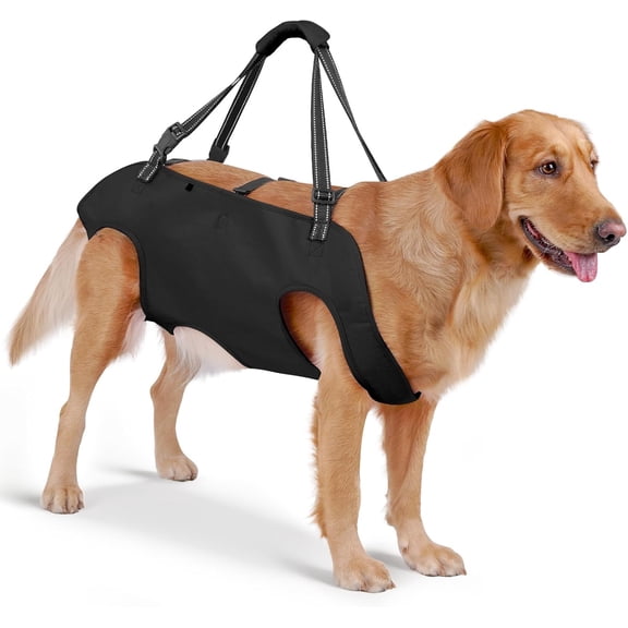 Dog Full Body Lift Harness, Support Sling Backpack for Senior Disabled Dogs, Front Hind Leg Joint Injuries, Help Up & Down Stairs Walk Hiking Grooming Harness, Reflective, Soft Padded Handle