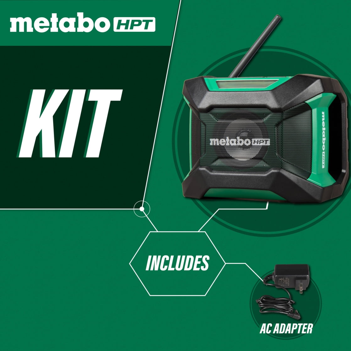 Metabo HPT 18V Cordless Bluetooth Radio Tool Only, UR18DAQ4