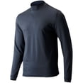 thumbnail image 2 of Tgw Mens Solid Performance Long Sleeve Golf Mock Neck T-Shirt for Golfing Black M, 2 of 2