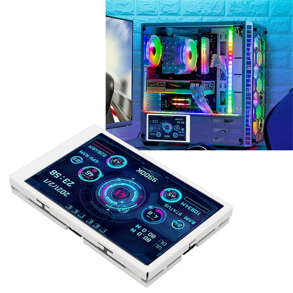 Computer Temp Monitor, 3.5in LCD Computer Temp Monitor, IPS Full View PC Temperature Display PC Case Screen with Your PC and Includes a Stepless Brightness Adjustment Feature For V