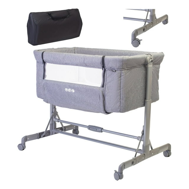 Cuna Colecho Para Bebé Aeiou P766 Antirreflujo Gris