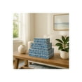 thumbnail image 3 of Rectangular Wood Inlay Decorative Box Set for Home Decor - Modern Wood and Resin Display Box for Jewelry and Keepsakes - Home Organizer Storage for Living Room - Set of 3, 4", 3", 3", Blue & White, 3 of 11