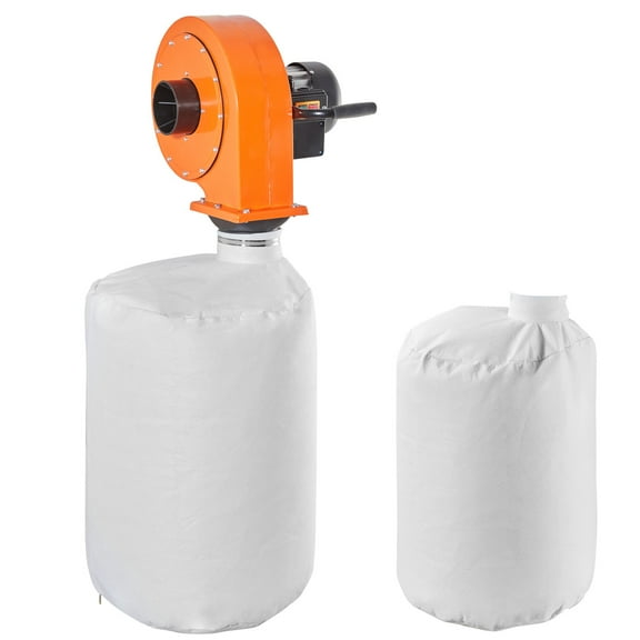 KFFKFF Wall-Mounted Dust Collector, 1 HP, 560 CFM, with 2.5-Micron Filter Bag, Efficient Dust Collection System for Woodworking, Workshops, and Industrial Applications