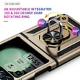thumbnail image 3 of For Samsung Galaxy Z Flip 6 Case ,Heavy Duty Shockproof Body Phone Cover Built in Metal Rotated Magnetic Ring Holder Kickstand,Dropproof,Dustproof,Dual Layer Military-Grade Drop protection,Gold, 3 of 6