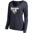 thumbnail image 2 of Women's Navy Georgia Tech Yellow Jackets Freehand Long Sleeve T-Shirt, 2 of 3