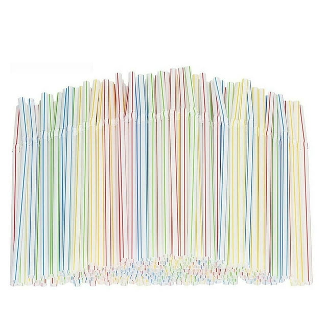 SMihono Kitchen Organizers and Storage 400pcs Plastic Disposable Straws For Parties/Bar/Beverage Shops/Home Straws Kitchen Gadgets Must Have 2023