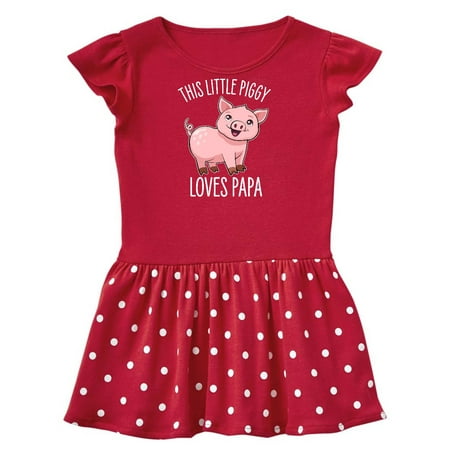 

Inktastic This Little Piggy Loves Papa- cute Gift Toddler Girl Dress