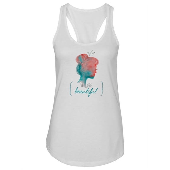 You Are Beautiful Quote. Tank Women -Image by Shutterstock, Female Small