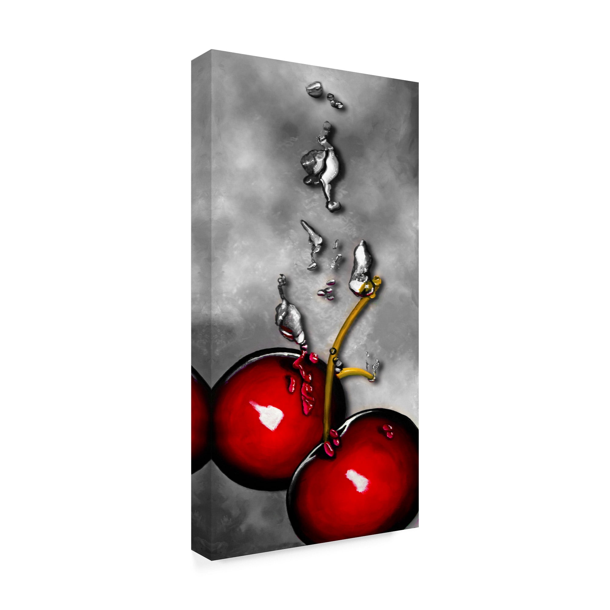Trademark Fine Art 'Cherry Splash over Marble' Canvas Art by Roderick Stevens