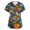 13-Turquoise, variant on Scrub Tops Women Plus Size，Halloween Scrub Top Women Plus Size Women'S Cute Printed Short Sleeve V-Neck Nurse Care Worker Uniform Scrubs Top,Blue，XXXL