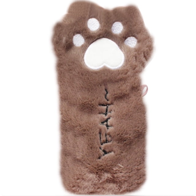Estuche para lápices con forma de garra de gato de peluche, bolsa para lápices con forma de pata esponjosa, estuche para lápices, bolsa de almacenamiento de papelería para estudiantes y
