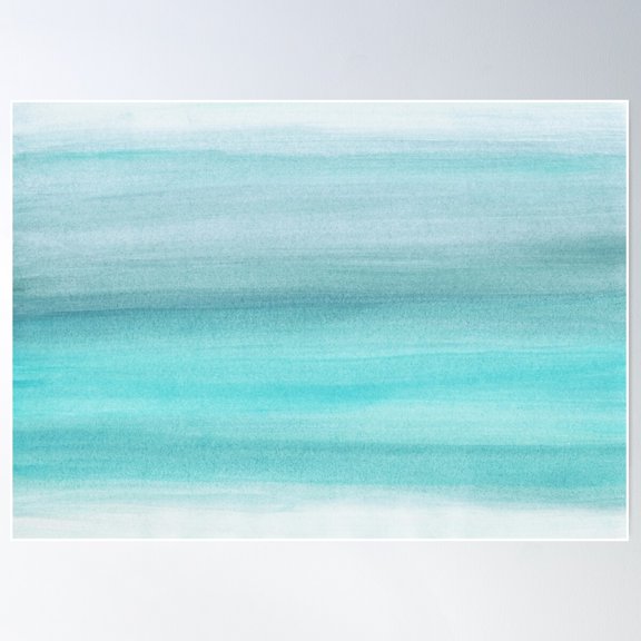 Aqua Blue Watercolor Dream #1 #Painting #Decor #Art Poster Wall Art, Modern Wall Decor For Living Room Bedroom, 16x24 UNFRAMED