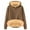 Brown, variant on Women's Lined Hoodie Winter Warm Thermal Heavyweight Solid Color Pullover Thicken Sweatshirt Tops with Pockets(Beige,4XL)