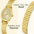 thumbnail image 4 of Gold Watches for Women Easy Read Ladies Quartz Wrist Watch with Stainless Steel Expansion Band Waterproof Watch Gift for Woman, 4 of 9