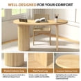 thumbnail image 5 of Wirrytor 53 Inch Curved Desk, Oval Small Computer Desk with Sturdy Fluted Legs for Bedroom, Modern Luxury Corner Single Writing Vanity Desk, Home Office Corner Study Table Unit for Kids and Adults, 5 of 10