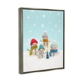 thumbnail image 3 of Stupell Industries Winter Snowmen Christmas Tree Holiday Photography Gray Floater Framed Art Print Wall Art, 3 of 6