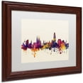 thumbnail image 2 of Trademark Fine Art "Barcelona Spain Skyline" Canvas Art by Michael Tompsett, White Matte, Wood Frame, 2 of 4
