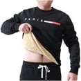 thumbnail image 3 of Xihbxyly Camisa Acolchada para Hombre, Elegante Camiseta de Manga Larga con Cuello Redondo, Informal, de Color Liso, Ideal para Uso Diario, Actividades Al Aire Libre, Moda Otoño-Invierno., 3 of 7