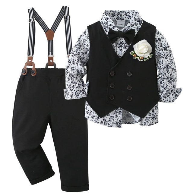 Traje de ropa para niños pequeños ARTMINE, trajes de boda para caballero