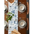 thumbnail image 2 of Blue Spring Floral Table Runner 48 Inches, Farmhouse Summer Botanical Bed Runner Dresser Scarves Tabletop for Indoor Outdoor Parties/Ceremony/Banquet, 13" x 48", 2 of 8