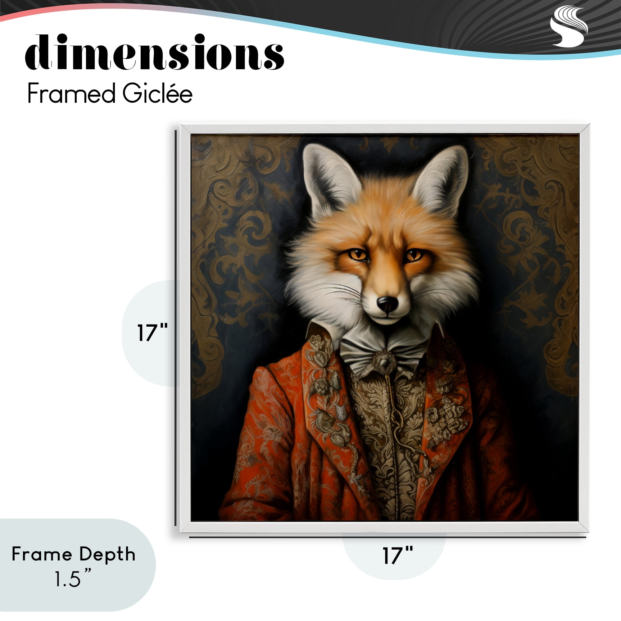 Stupell Industries Mystical Metamorphosis Fox White Framed Giclee Art, design by Lazar Studio