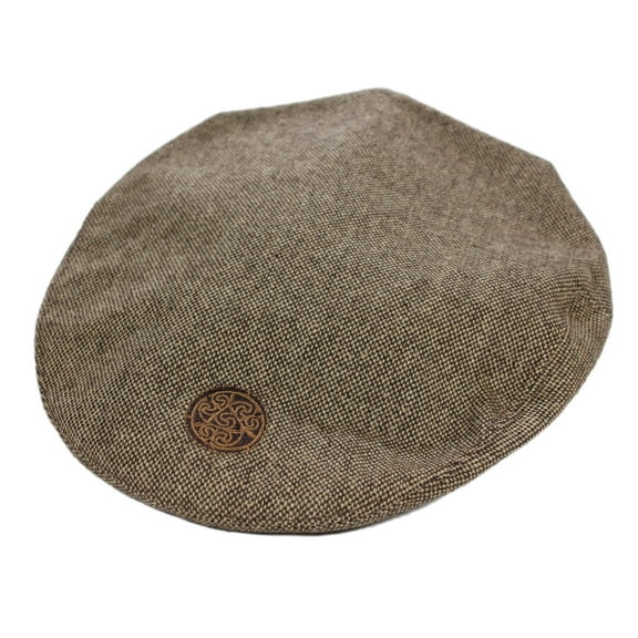 Patrick Francis Irish Adult Hat Donegal Tweed Flat Cap Celtic Knot Design Made in Ireland | Brown