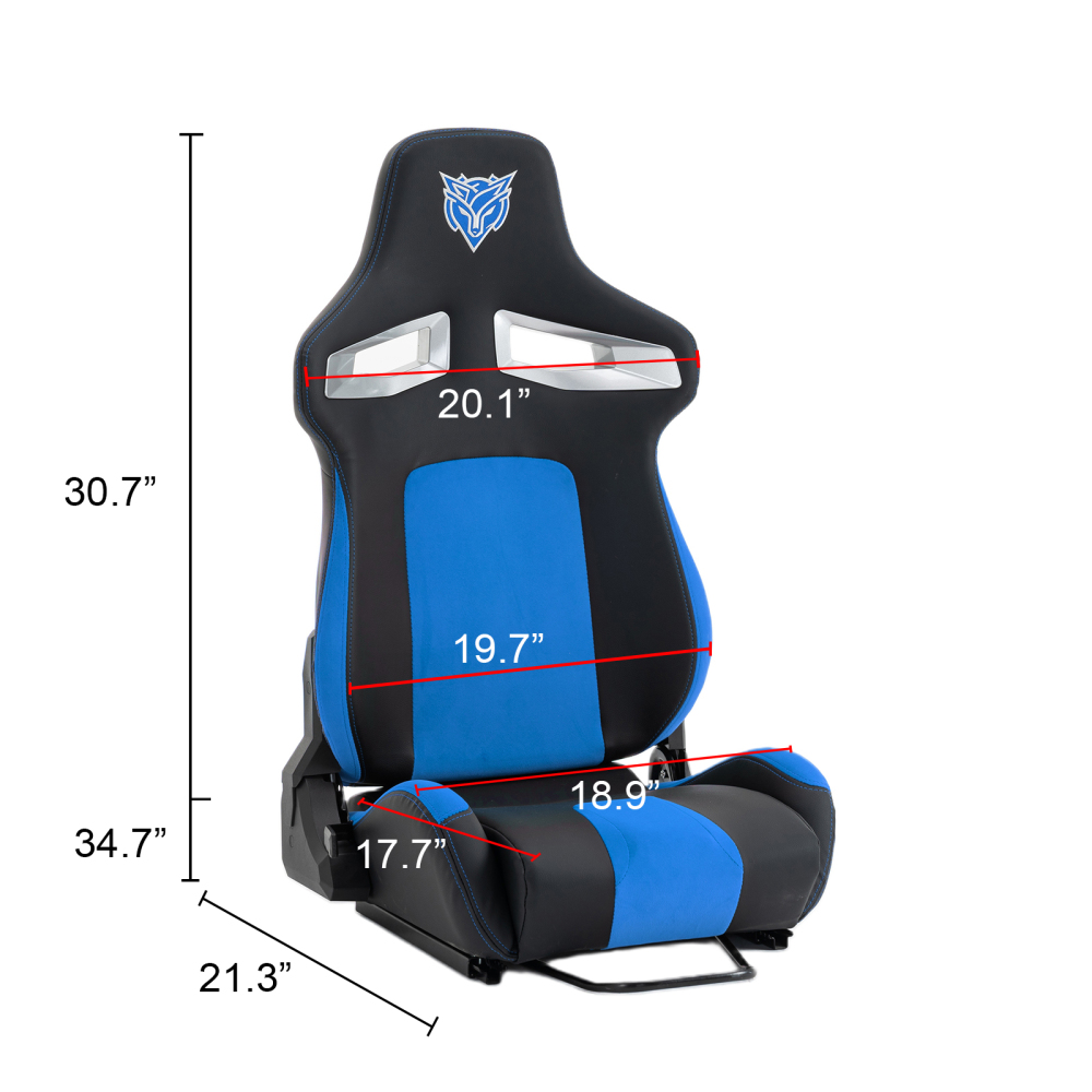 DECMAY Universal Reclinable Racing Simulator Seat – Bucket Style Sport Seat with Adjustable Lock Slide, Red+Black PU Leather & Iron/PVC Frame for PS5/PS4/Xbox/PC