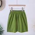 thumbnail image 3 of Girls Active Shorts Elastic Waistband Plain Shorts (Green 6-7Years), 3 of 9