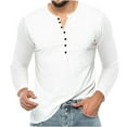 thumbnail image 1 of Yuyuzo Fall Tops for Men Basic Golf Shirts Active Workout Top Tees Notch V Neck Long Sleeve Solid Color Blouse, 1 of 5