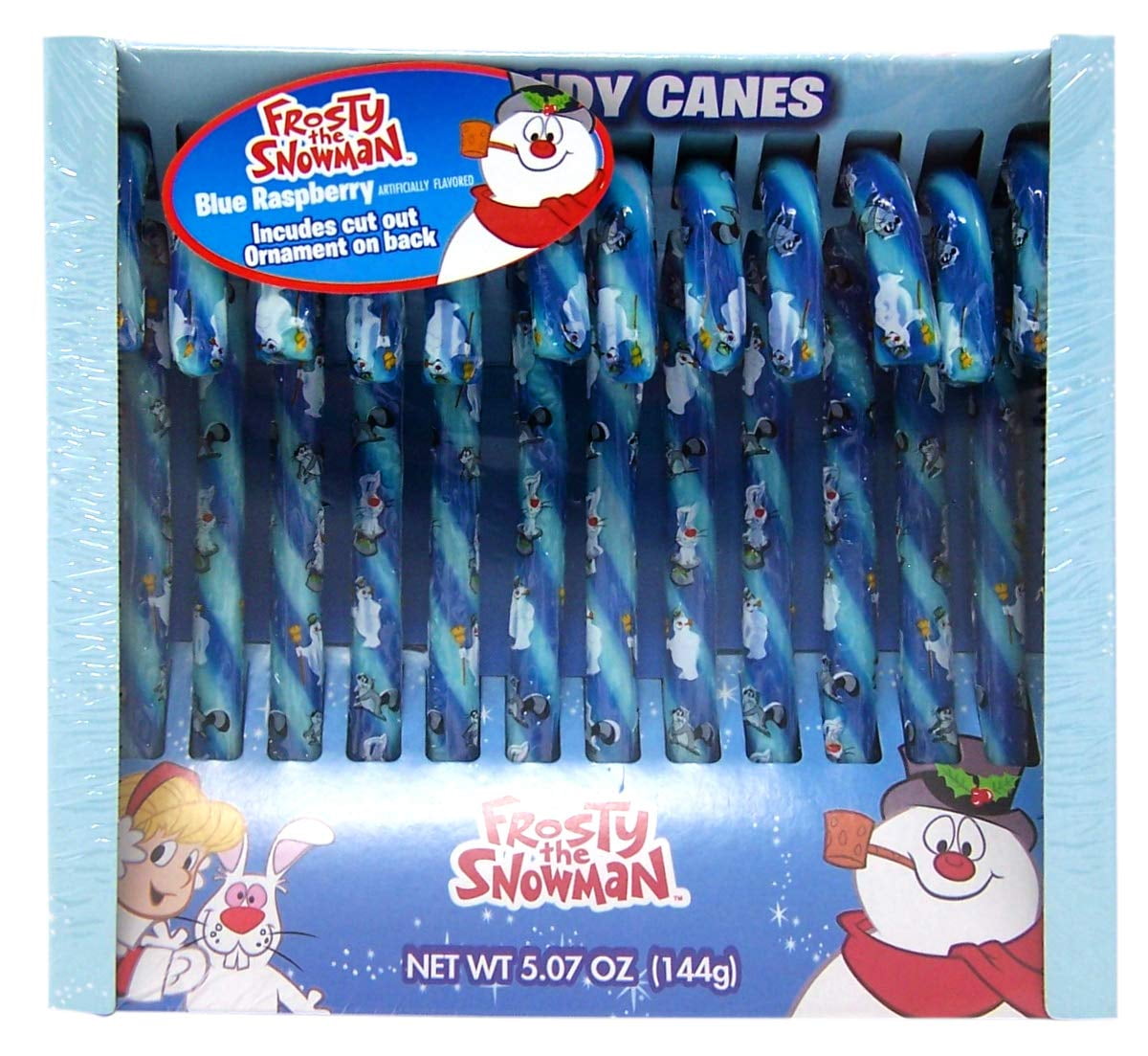 Frosty The Snowman Blue Raspberry Stocking Stuffer Candy Canes 5.07 Ounce