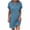 Blue, variant on Womens T Shirt Dresses Summer Casual V Neck Short Sleeve Flowy Tshirt Dress Casual Loose Sundress