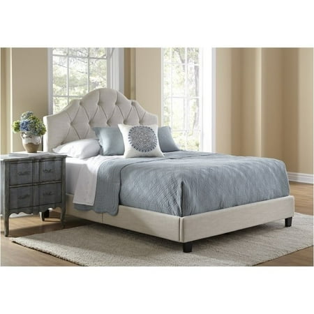 bed saddle tuft pemberly upholstered row queen cream