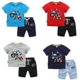 thumbnail image 2 of YTDSCS Baby Kids Boys 2Pcs T Shirt Clothes Outfits Summer Short Sleeve Excavator T-shirt Tops+ Shorts 1T 2T 3T 4T 5T 6T 7T 8T Boy Casual Outfits, 2 of 8