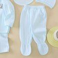 thumbnail image 5 of CAUYDY Newborn Girl Coming Home Outfits Infant Boy Clothes Preemie Layette Long Sleeved Shirt Warm Hat 2Pants Bib 5 Pieces Soft Set for Unisex Baby Fall Sizes One Size,Mint Green, 5 of 5