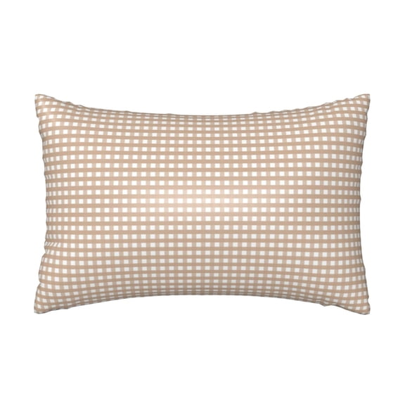 Silk Pillow Case for Hair And Skin Queen - Brown Gingham Cooling Sleep Throw Pillow Covers Standard Size 20x30in, comfort Satin Pillowcase with Zipper for Women Men