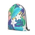 thumbnail image 2 of XMXT Unisex Drawstring Backpack for Women Men, Elegant Floral Pattern Waterproof Gym Bag String Bags for Shopping Sport Travel, m, 2 of 8