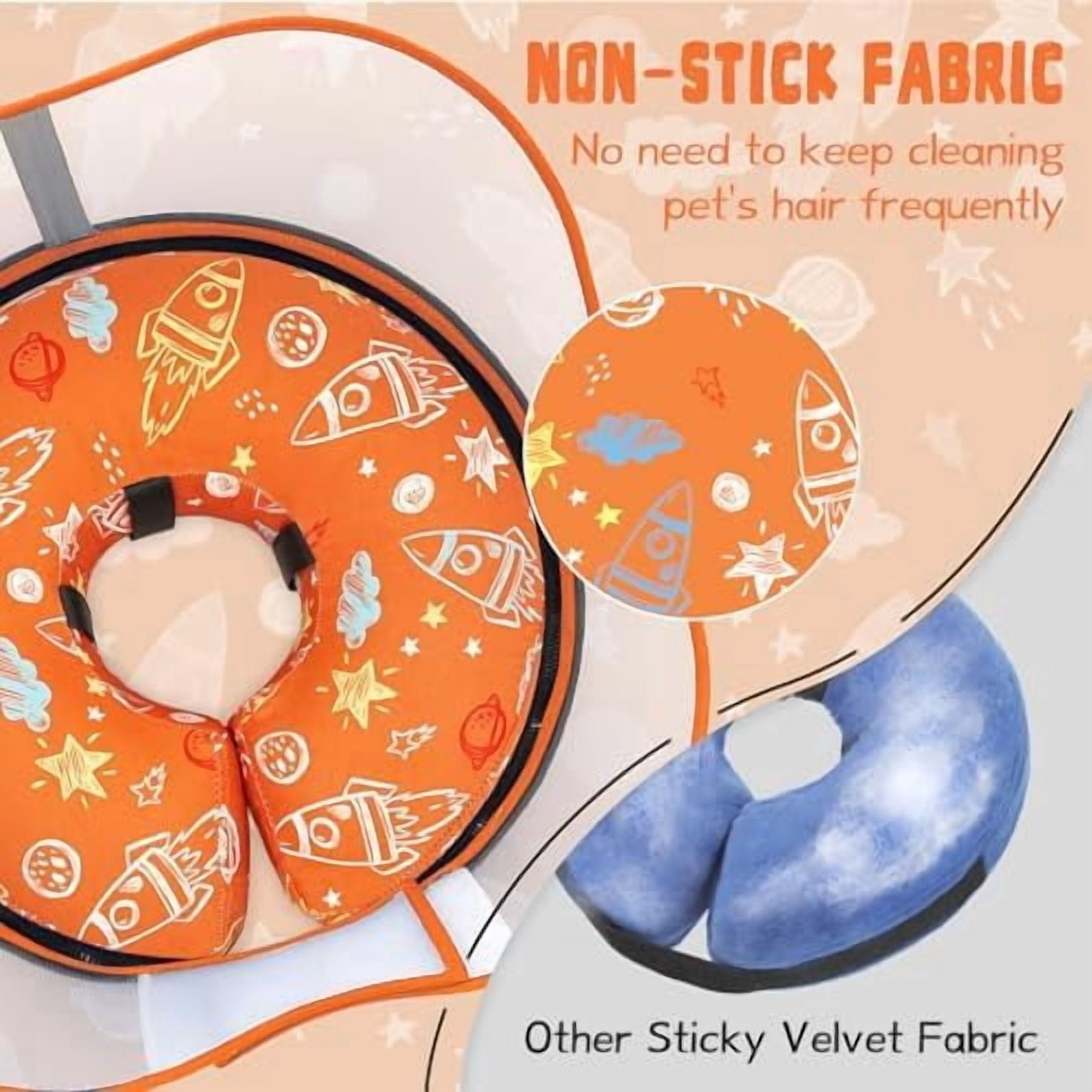 Elevated Inflatable Dog Cone Collar to Stop Licking, Dog Donut Collar After Surgery, Soft Dog Cone Alternative for Small Medium Large Dogs Orange,XL(Neck 14"-18")