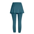thumbnail image 4 of KHONTS Women's Yoga Skirted Capri Leggings Golf Tennis Pants with Skirt for Running Workout Active Dark Green M, 4 of 7