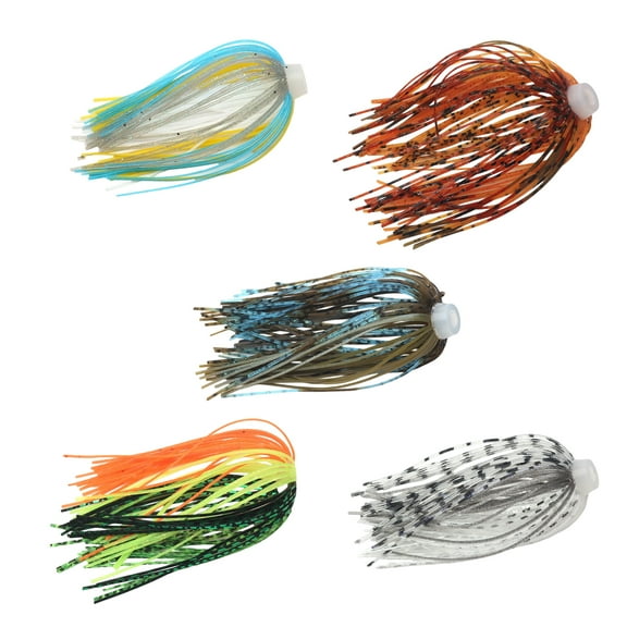 5pcs Fishing Jigs Lures Spinnerbait Replacement Skirt 88 Strands Silicone Jigs Skirts Soft Umbrella Sensation Skirts
