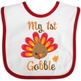 thumbnail image 3 of Inktastic My 1st Gobble with Turkey Face Boys or Girls Baby Bib, 3 of 4