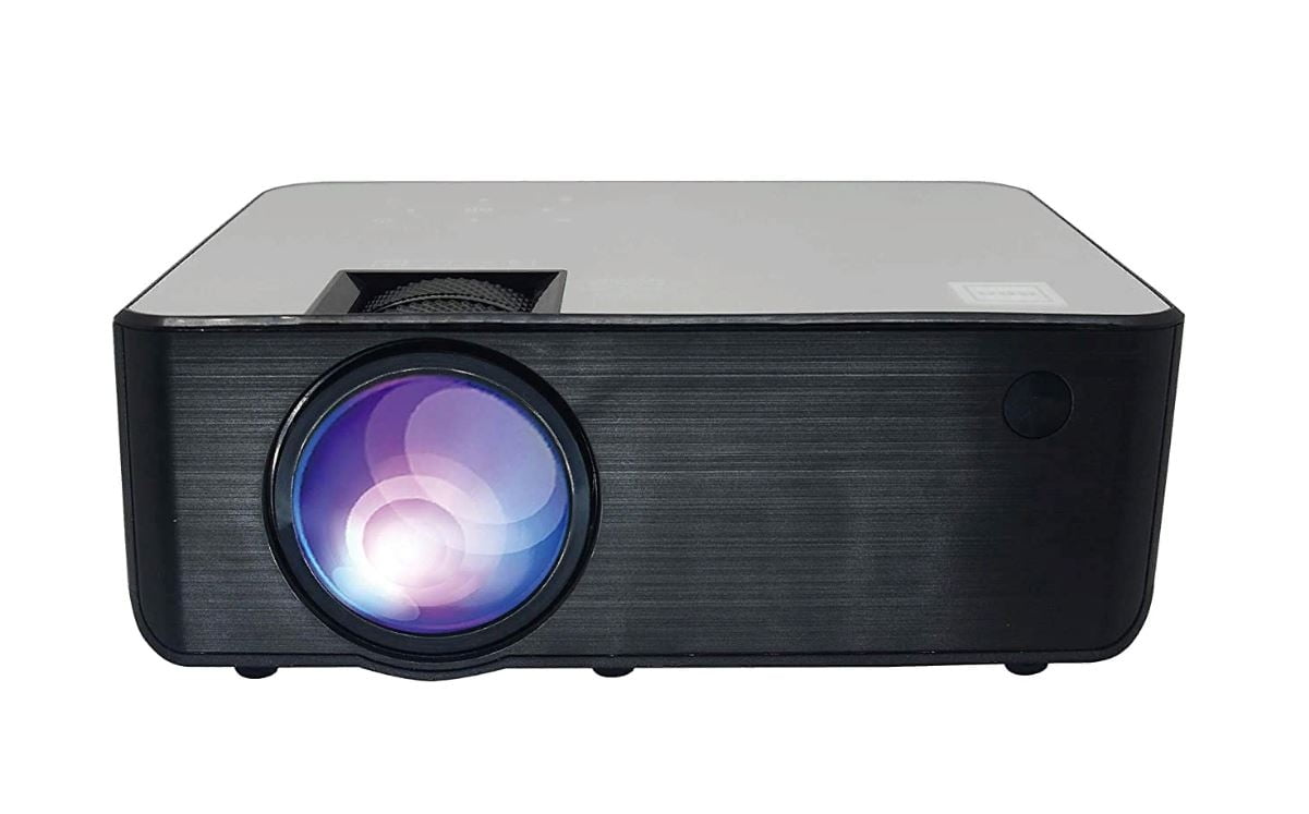 Restored RCA RPJ133 1080P, 30"-150" Picture Size, Built in Bluetooth, HDMI,USB, Remote,Voice Control, Indoor, Outdoor, Smart Home Theater Projector, Includes Roku Streaming Stick (Refurbished)