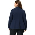 thumbnail image 4 of GRACE & GRANDEUR Blazer de Bureau pour Femme Grande Taille d'Automne à Revers Cranté, Boutonné, 3X Bleu Marine, 4 of 6