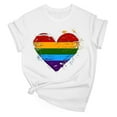 thumbnail image 3 of Busydd Womens Pride Shirt Fashion LGBTQ Rainbow Graphic Tees Casual Comfortable Cotton T Shirts for Women Short Sleeve Round Neck Love Heart Summer Tops 2XL, 3 of 3