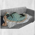 thumbnail image 6 of Anchor Soft Flannel Fleece Throw Blanket, Nautical with Wavy Ocean Background and Anchor Silhouette Naval Arrangement, Cozy Plush for Indoor and Outdoor Use, 50" x 60", Multicolor, by Ambesonne, 6 of 6